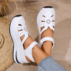 Cyflymder  Women's Shoes 2025 Hot Sale Closed Toe Women's Sandals Casual Rome Sandals Women Hollow Platform Wedges Plus Size Shoes Female