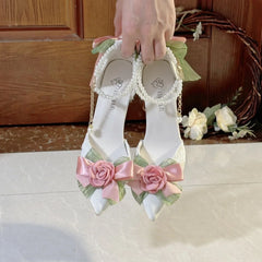 Cyflymder  pink green designer shoes high-heeled shoes y2k heels Lolita cosplay bridal wedding heel french style designer heels elegant