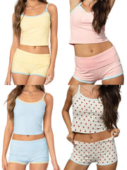 Cyflymder  Women s Sleeveless Tie Dye Crop Top and High Waisted Shorts Set for Summer Casual Loungewear