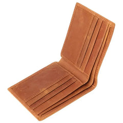 Cyflymder  Men's Wallet 100% Genuine Leather Short Wallet Vintage Cow Leather Coin Purse Casual Wallets Purse Card Holders