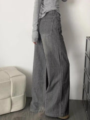 Cyflymder  American Y2K Striped Jeans Women High Waist Vintage Harajuku Denim Pant Streetwear Vintage Loose Female Casual Trousers