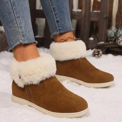 Cyflymder  Fashionable New Style Elegant Sexy Casual Short Boots for Women Winter Hot Selling Comfortable Temperament Round Toe Snow Boots
