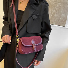Cyflymder  New Ladies Vintage Saddle Bag Simple Commuter Crossbody Bag Soft Texture Bean Curd Square Bag Elegant Versatile Shoulder Bag