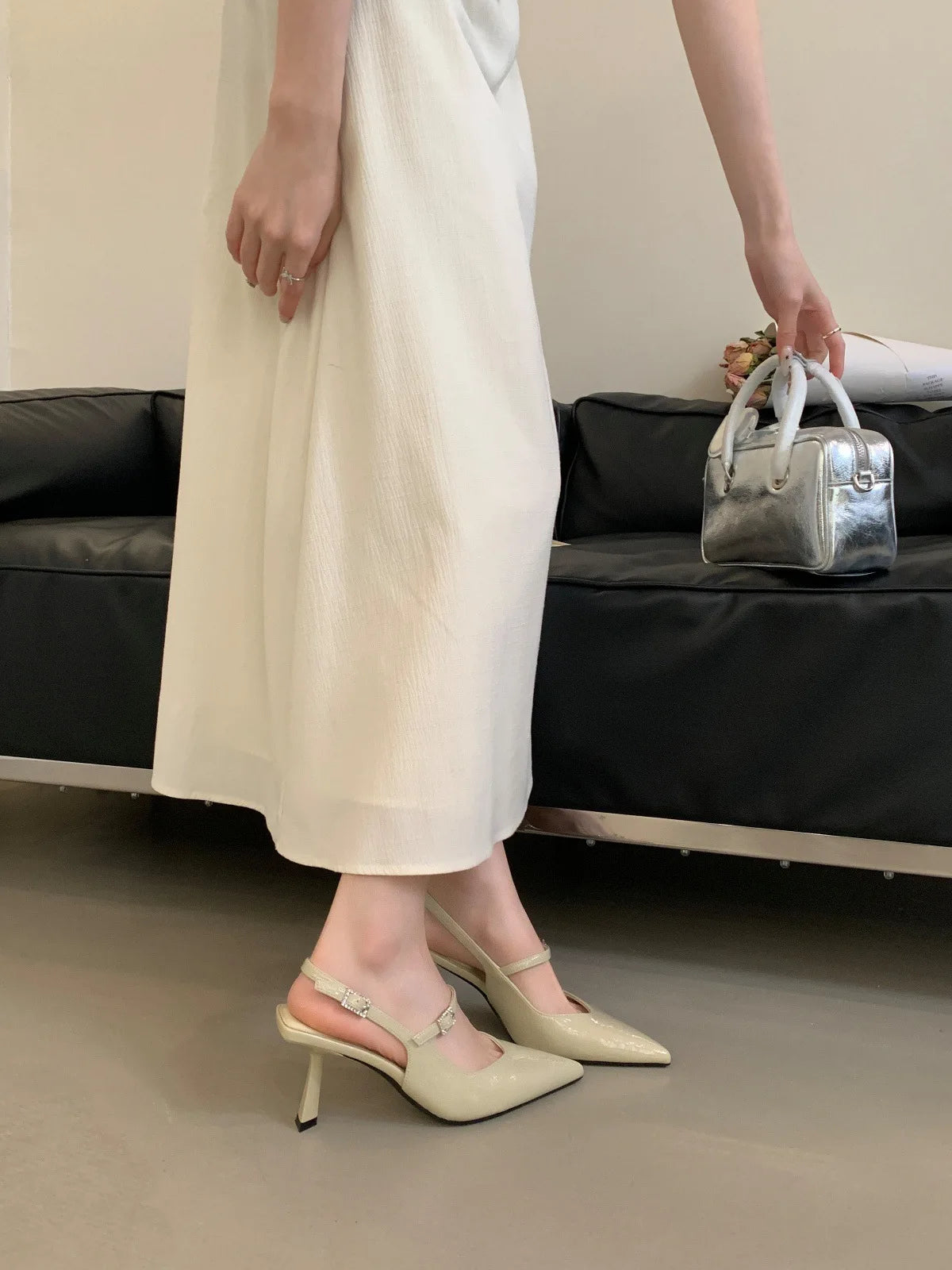 Cyflymder  Sexy Pointed High Heels Women's 2025 New Thin Heels Niche Design Versatile Bag Head Sandals High Heels Women