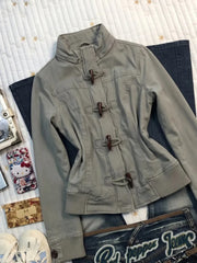 Cyflymder  Vintage Coat Slim Winter Y2k 2000s Hoodie Punk Goth Streetwear Aesthetic Harajuku Hoodies Woman Clothes Button Sweatshirt Casual