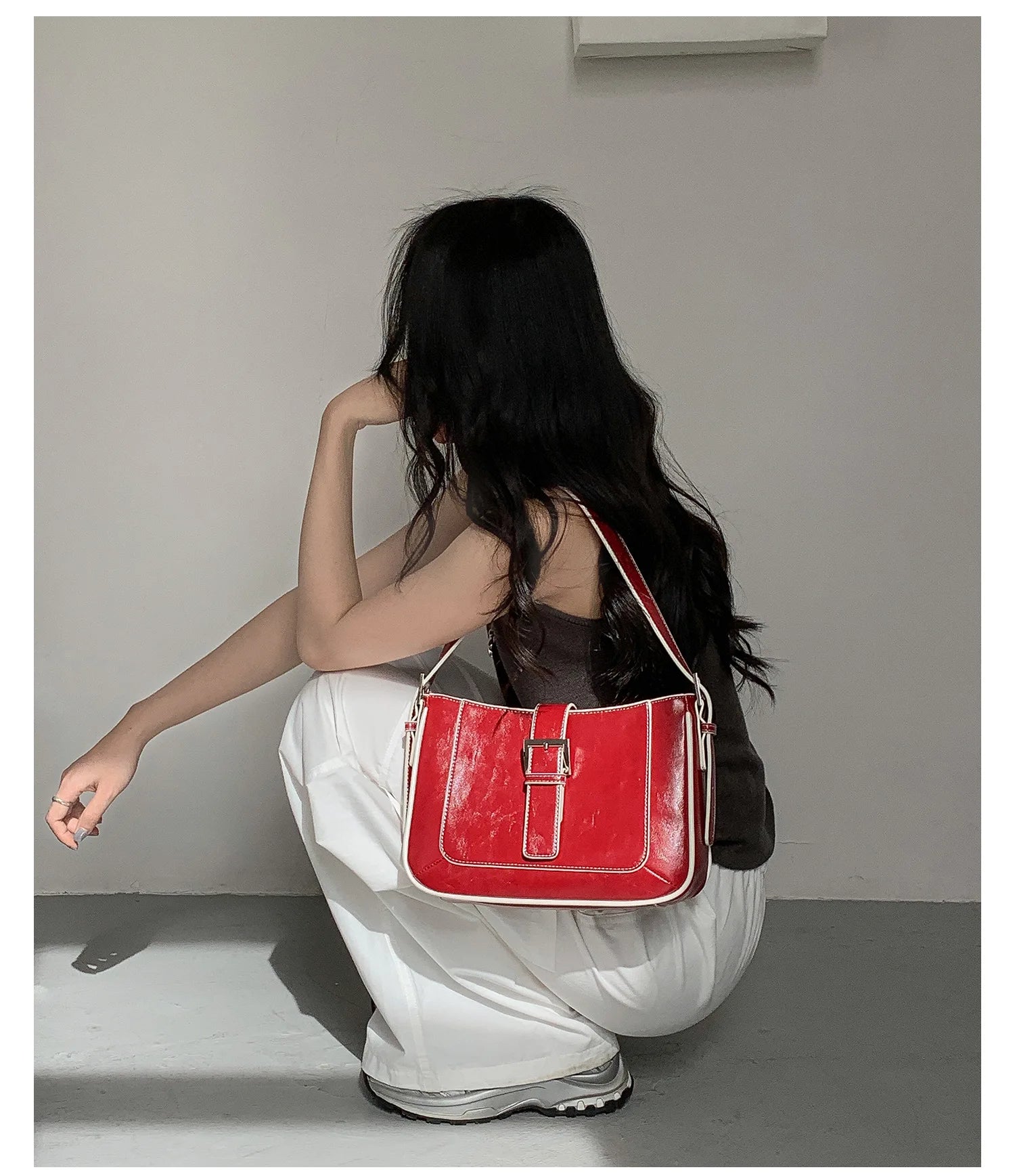 Cyflymder  Trendy Fashion Simple Vintage Mini Square Bags Korean Office Lady All Match Underarm Bag Women Y2k Aesthetic Shoulder Handbags