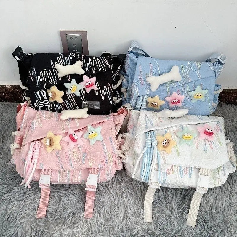 Cyflymder  Stylish Backpack Large Capacity Crossbody Bag for School Commuter, Soft Girl Casual Backpack or Shoulder Bag
