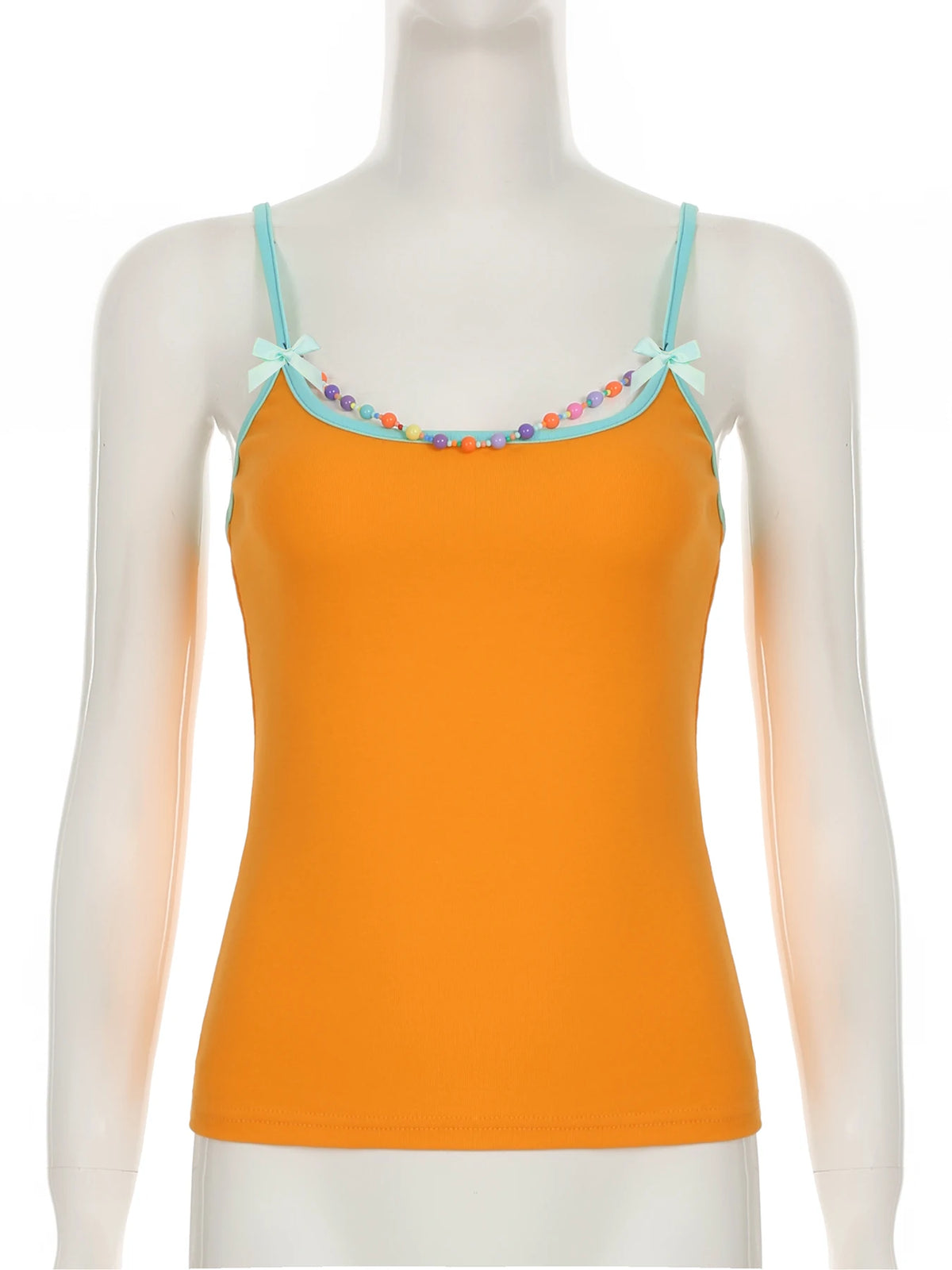 Cyflymder  Basic Sexy Slim Camis Tops Casual Bow Beads Slash Neck Sleeveless Tank Tops Women 2025 Summer Fashion Streetwear Ladies