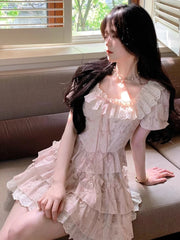 Cyflymder  French Style Sweet Elegant New 2 Piece Sets Women Cute Bow Y2k Tops + Cake Skirts Harajuku Female Korean Popular Clothing 2025