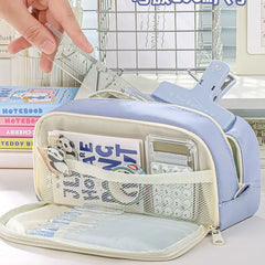 Cyflymder  Double Layers Pencil Case School Supplies Pencil Pouch Large Capacity Pen Case Cute Stationery Estuche Escolar Pencil Cases