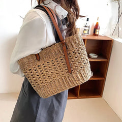 Cyflymder  Trendy Straw Weave Bag for Women 2025 Summer Brand Designer Female Handbags Luxury Shoulder Bag Fashion Beach Basket Simple Bag