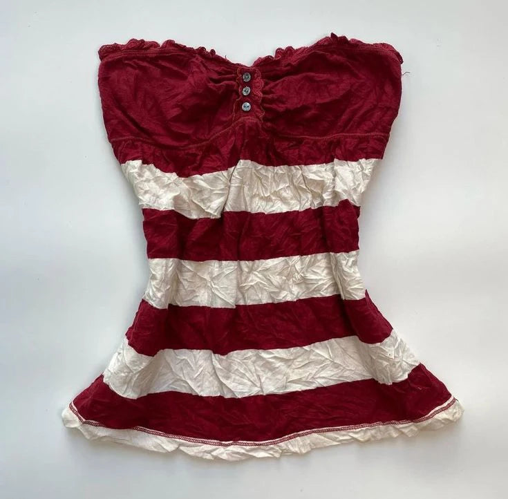 Cyflymder  Tank 2000s Y2k Clothes Tube Top Gyaru Sexy Stripe Sleeveless Woman Cute Shirt Vintage Harajuku T shirt Summer Camis Hot Sweet