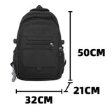 Cyflymder Simple student bag solid color schoolbag youth large capacity travel backpack High quality canvas schoolbag fashion bag