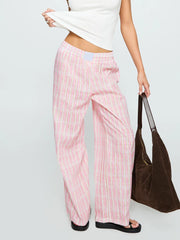 Cyflymder  Women s Plaid Print Relaxed Fit Pants with Adjustable Drawstring Waistband for Versatile Styling Options Throughout the Year