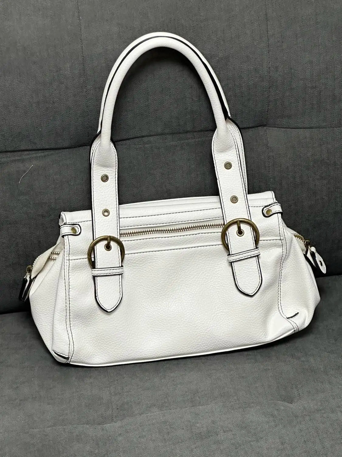 Cyflymder  Hot Girl White Leather Shoulder Bag Large Capacity Tote Bag Women Designer Luxury Bag Ladies Versatile Commuter Handbag Y2k 2025