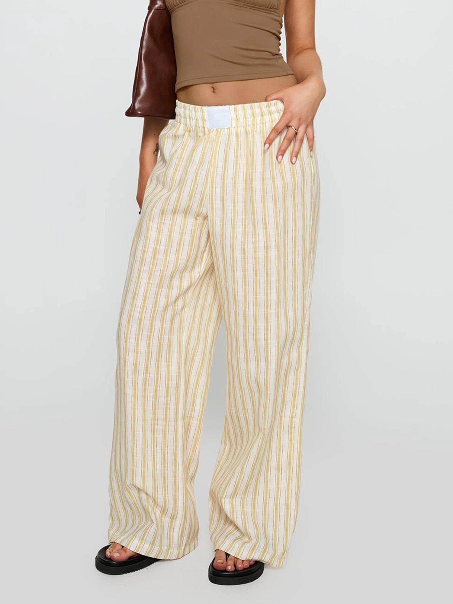 Cyflymder  Women s Plaid Print Relaxed Fit Pants with Adjustable Drawstring Waistband for Versatile Styling Options Throughout the Year