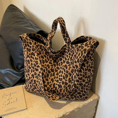 Cyflymder Leopard Design Korean Fashion Big Crossbody Bags for Women Travel Handbag Lady Shopper Shopping Shoulder Bag Bolsa Feminina