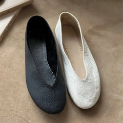 Cyflymder  Women Casual Elegant Round Toe Shallow Mouth Flat Shoes Comfortable Slip on Flat Ballet Shoes Grandma Shoes for Ladies