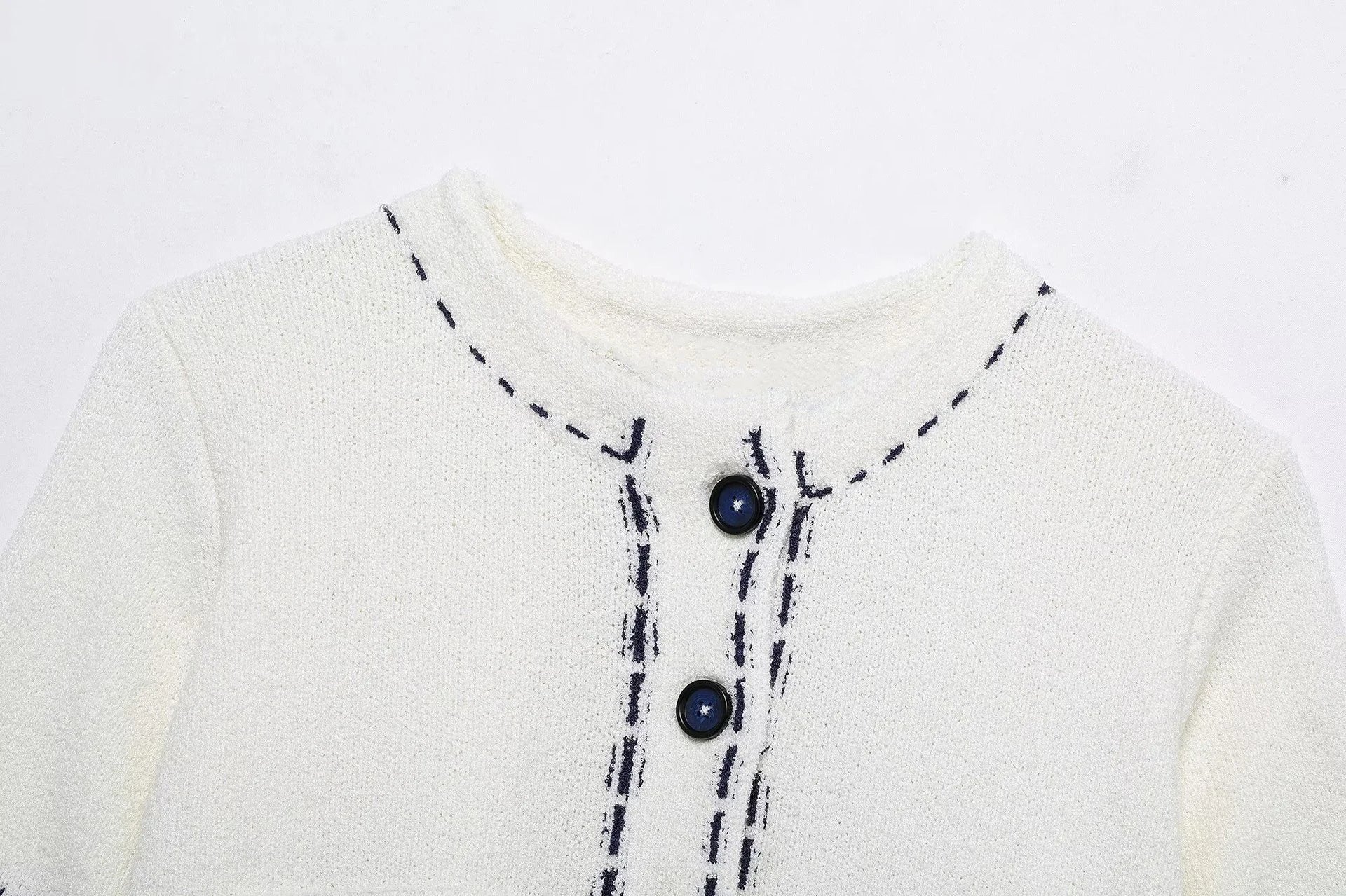 Cyflymder  Elegant Knitted Cardigan Coat Women Fashion Single-Breasted Pockets Short Sleeve Crop Sweater 2025 New Summer Casual Slim Tops