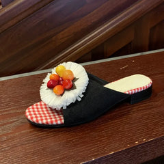 Cyflymder   Fashion Designer Women's Shoes New Exquisite Flower Muller Slippers for Woman Bohemia Comfortable Casual Shoes Zapatos De Mujer