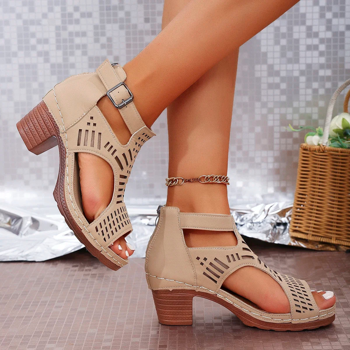 Cyflymder  Women High Heels Sandals Summer Fashion Comfort Luxury Sandals Women Designer Outdoor Beach Shoes for Women Sandalias De Mujer