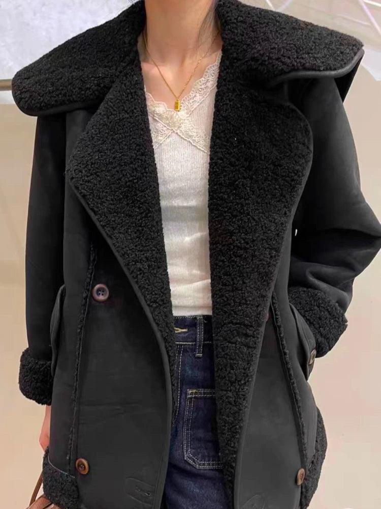 Cyflymder Autumn/Winter Fashion New Collection Women's Warm Jacket Sleeveless Collar Lamb Fleece Fur Integrated Vest Anti Cold Coat