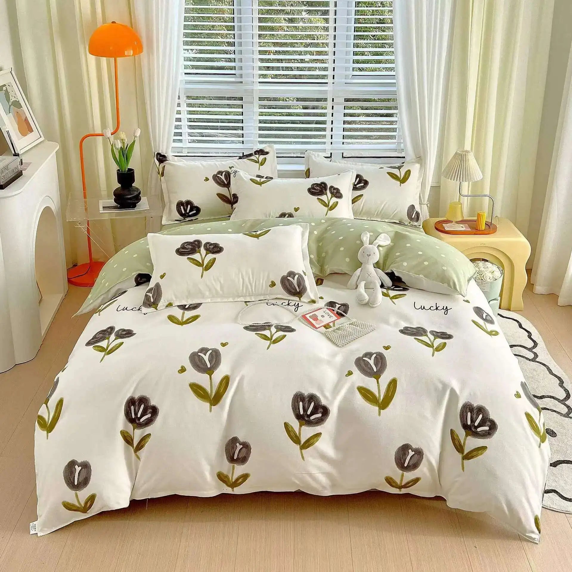 Cyflymder  New Cotton Duvet Cover, Long Staple Cotton Bed Sheet, Thickened And Brushed Four Piece Set, Student Dormitory Three Piece Set