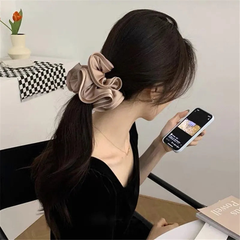 Cyflymder Woman Noble French Design Scrunchies Elastic Hairband Girls Rubber Band Lady Hair Accessories Hair Ties Ponytail Holder
