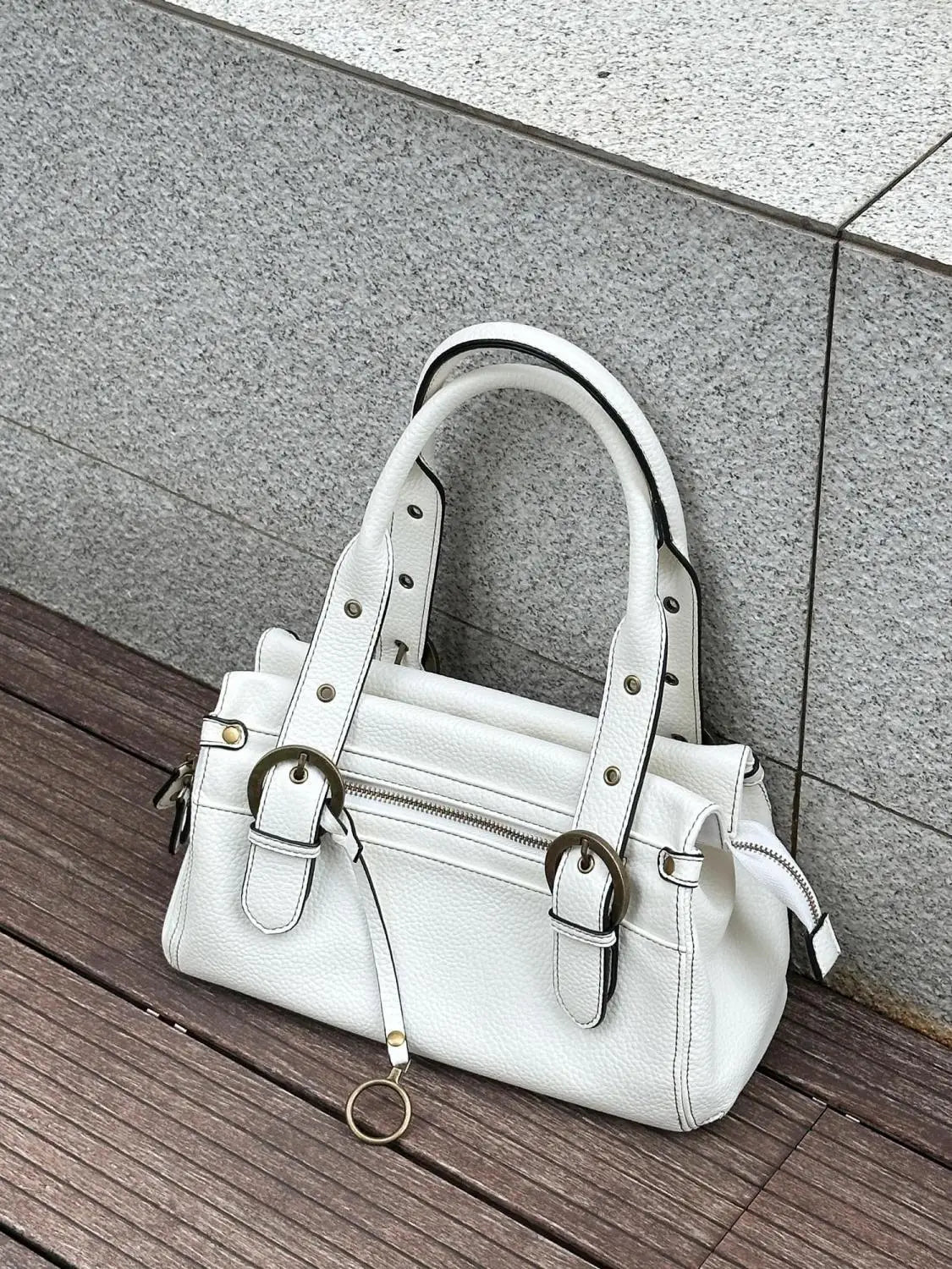 Cyflymder  Hot Girl White Leather Shoulder Bag Large Capacity Tote Bag Women Designer Luxury Bag Ladies Versatile Commuter Handbag Y2k 2025