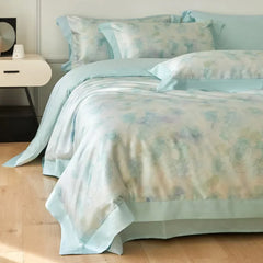 Cyflymder  New Flower Printed Cooling Quilt Set High Quality Ice Feeling Silky Comfort Set Skin Friendly Summer Bedding Set for Adults