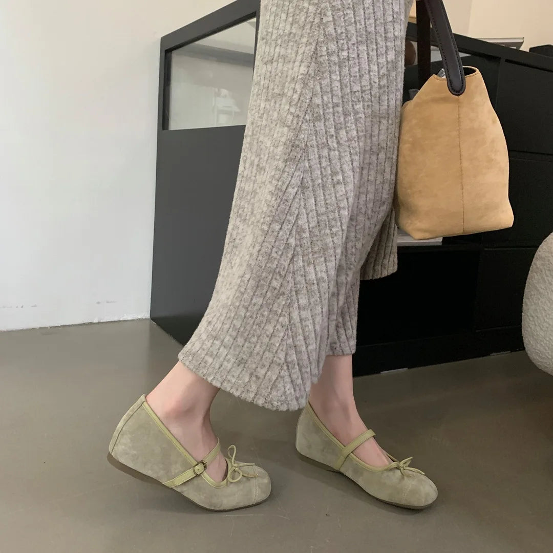 Cyflymder  Round Toe Bow-Knot Women Casual Female Sneakers Flat Shoes Autumn Shallow Mouth Butterfly Dress Fall New Lace-Up PU Leisure Floc