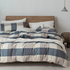Cyflymder  Boy Gray Plaid Duvet Cover Set Duvet Cover Soft Bedding Comforter Cover Set 1 Duvet 2 Pillow Shams