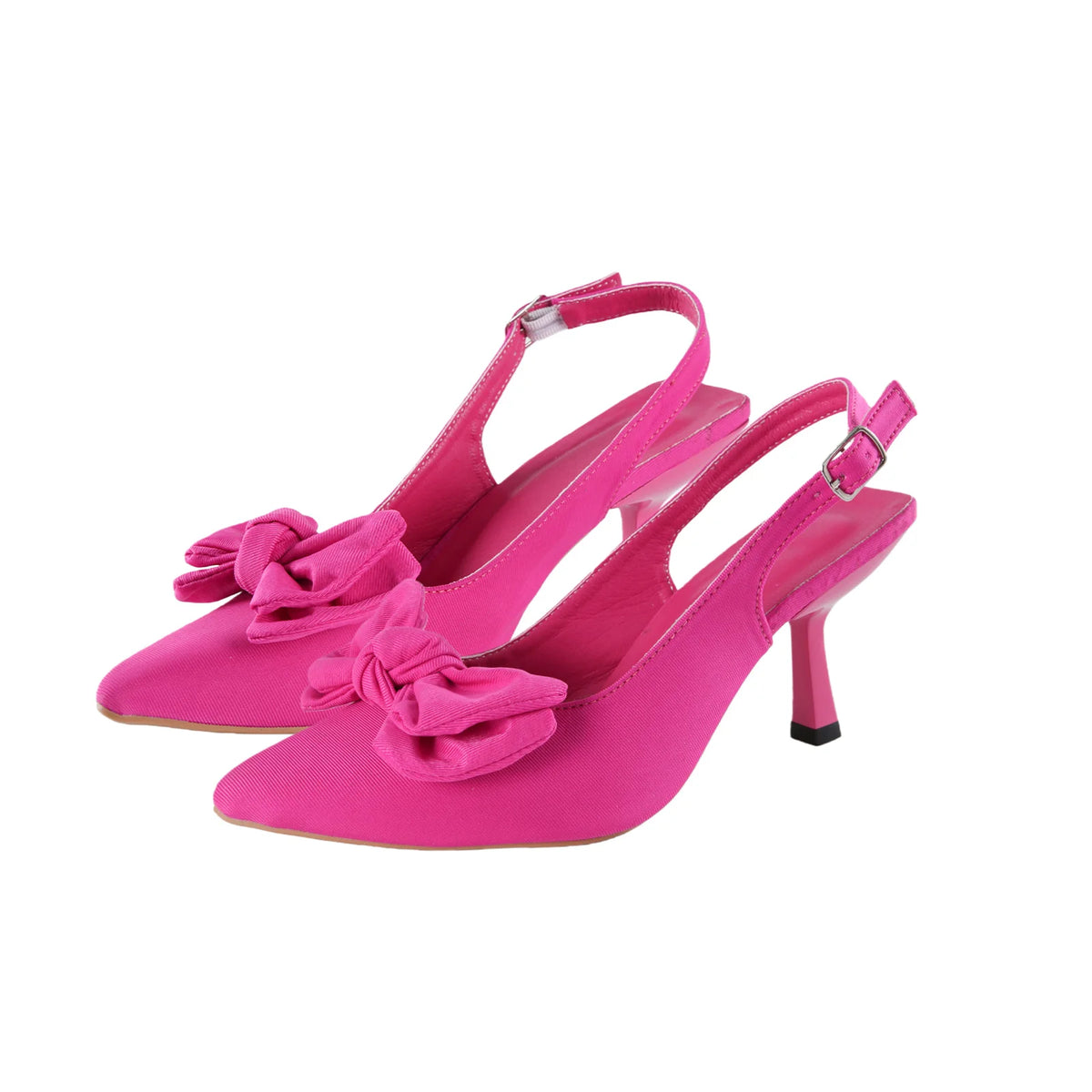 Cyflymder  Rose Pink Pointed Toe Bow High-heeled Sandals for Women, Stunning Slingbacks Heels Shoes, Ladies' Summer Fashion High Heels