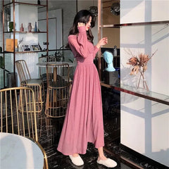 Cyflymder  Autumn Long Sleeved Dress for Women Spring Korean Trendy Slim Fit Slim Shiny V-neck Waist Cinched Light Mature Style Sexy Dress