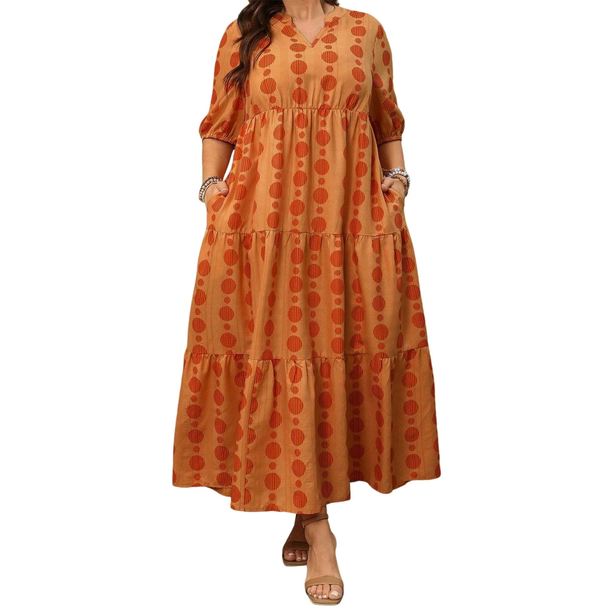 Cyflymder  Women s Maxi Dress Stylish Sleeveless Floral Print V Neck A-Line Summer Dress with Side Pockets and Belt