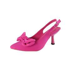 Cyflymder  Rose Pink Pointed Toe Bow High-heeled Sandals for Women, Stunning Slingbacks Heels Shoes, Ladies' Summer Fashion High Heels