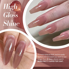 Cyflymder  10ml Jelly Nude Gel Nail Polish Crystal Translucent Coffee Soak Off Semi-Permanent Varnish Base Top Coat Manicure