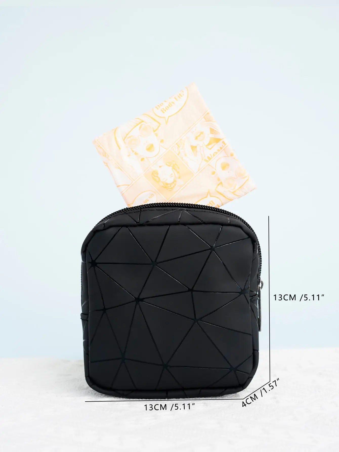 Cyflymder Geometric Pattern Sanitary Napkin Storage Bag For Traveling