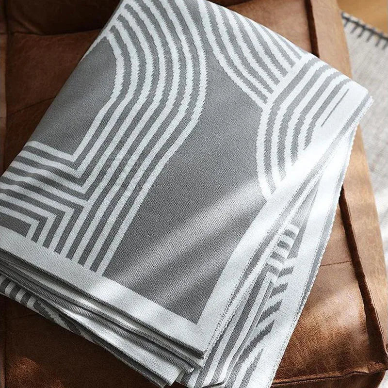 Cyflymder  European Knitted Summer Nap Air Conditioning Blanket Simple Bed End Towel for Hotels and Homestays Cozy Office Home Sofa Cover