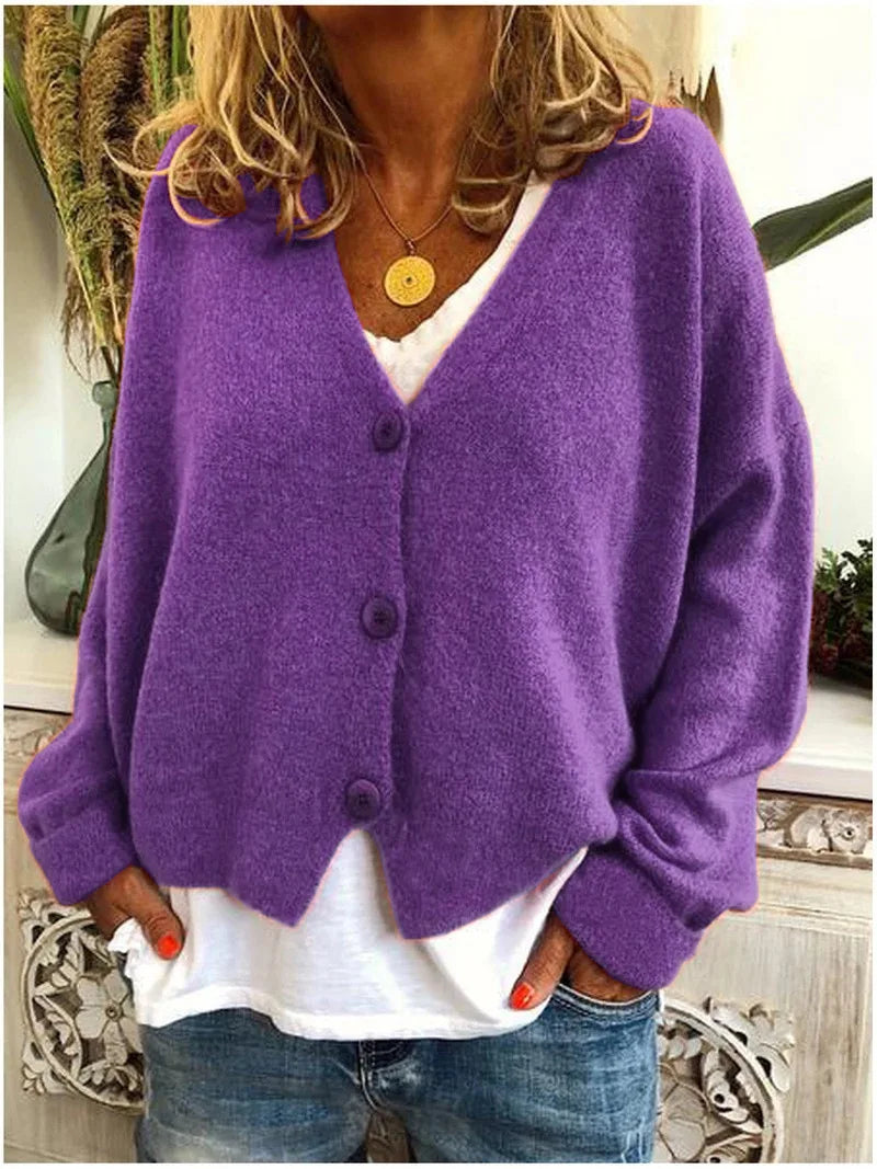 Cyflymder  Large Size Women's Casual Loose Knitted Cardigan Sweater Thi Cotton Knitting Open-irt Sle Spring Faion Ladies' Wear