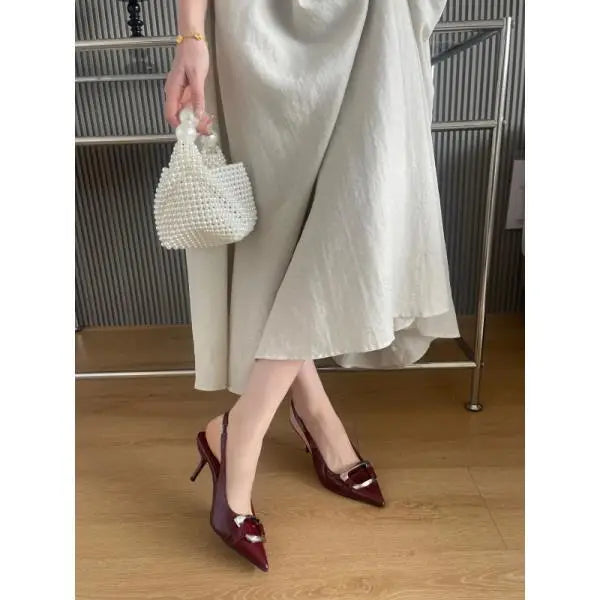 Cyflymder  Fashion Womens Shoes 2025 Female Sandal Buckle Strap Large Size High Heels Luxury Comfort Girls Sexy Low Stiletto New Big High-h