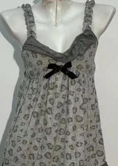 Cyflymder  Sexy Leopard Print Dress Y2k Vintage Goth Punk Slim WomanClothes Aesthetic Harajuku Backless Summer Sleeveless Dresses Gyaru 90s