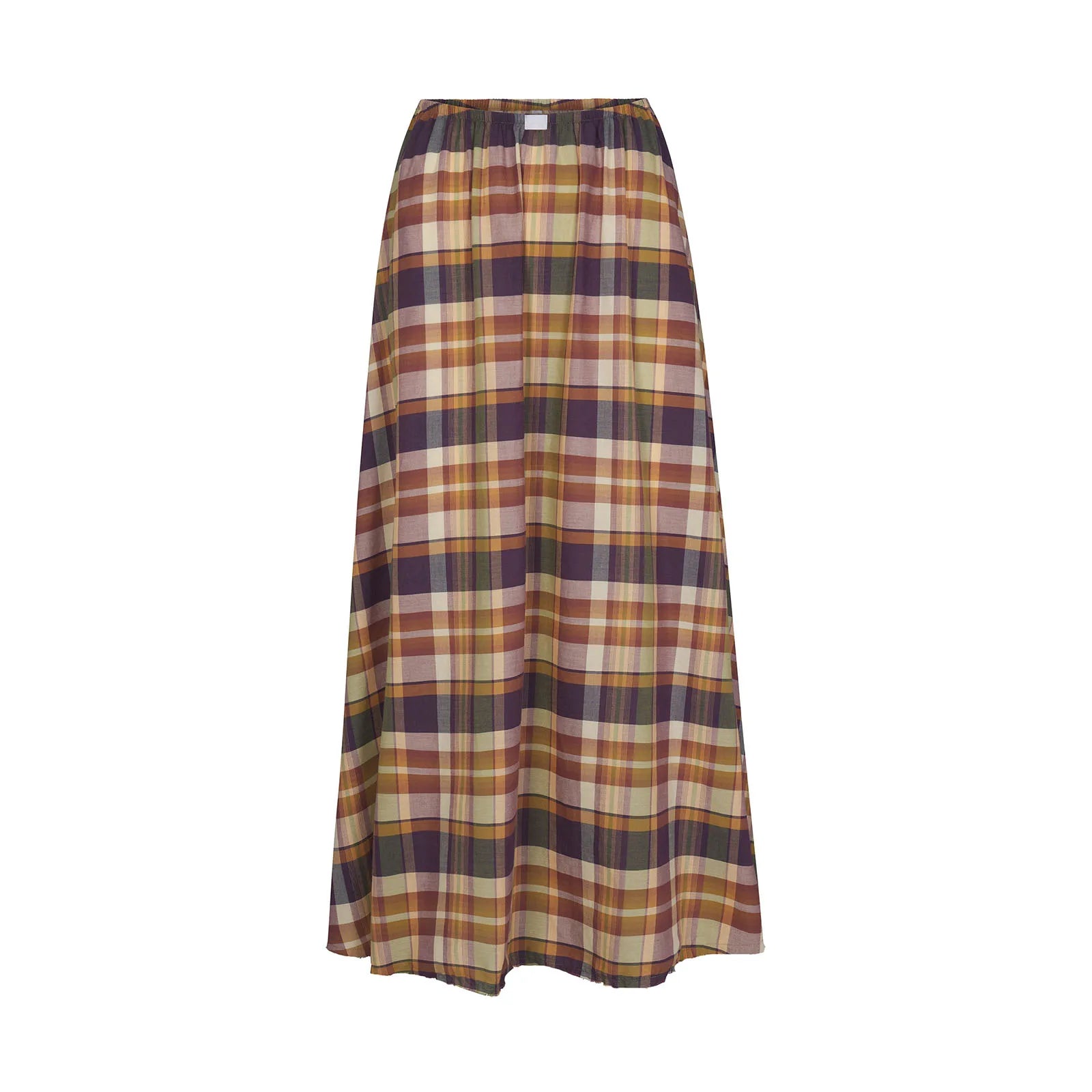 Cyflymder  Y2k Women Gingham Maxi Skirts A Line Ruffle Plaid Midi Skirt Flowy Long Skirt Losse High Waist Summer Vintage Streetwear