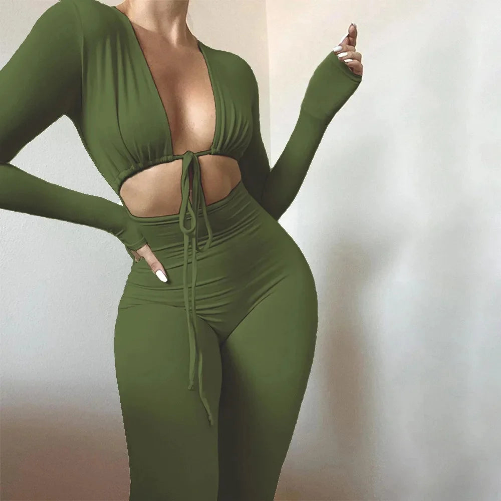 Cyflymder  New Women's Fashionable Amazon Cross-Border Sexy Tight Jumpsuit With Exposed Belly Solid Color Short Bibs Jumpsuit