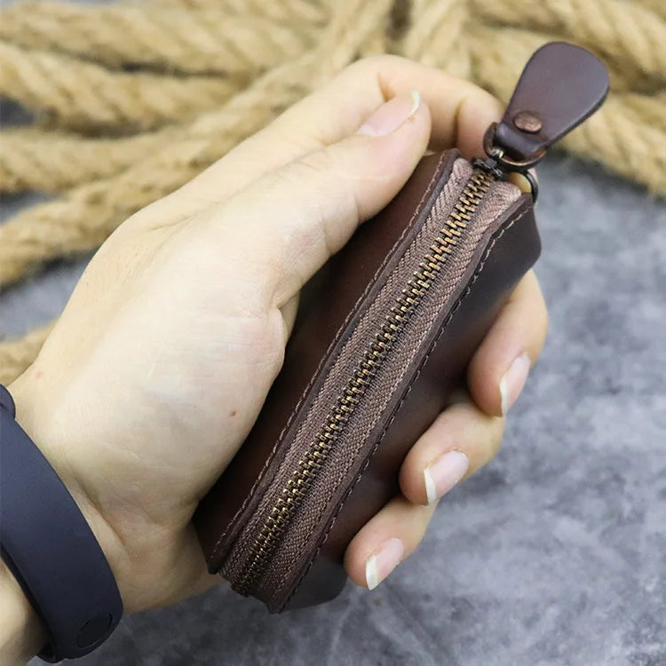 Cyflymder  Leather Keychain Men Women Key Pouch Bag Holder Organizer Pouch Car Key Bag Coin Purse