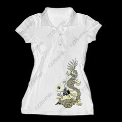 Cyflymder  High street short sleeve tops rock punk gothic chic print Y2K Chinese style retro aesthetic daily casual Fashion short sleeves
