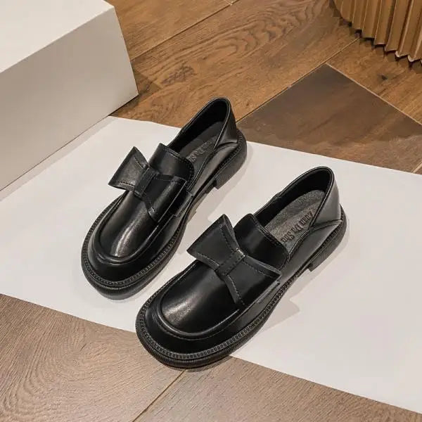 Cyflymder  Round Toe Casual Woman Shoe Soft All-Match British Style Female Footwear Loafers With Fur Slip-on Oxfords Preppy Dress Big Size
