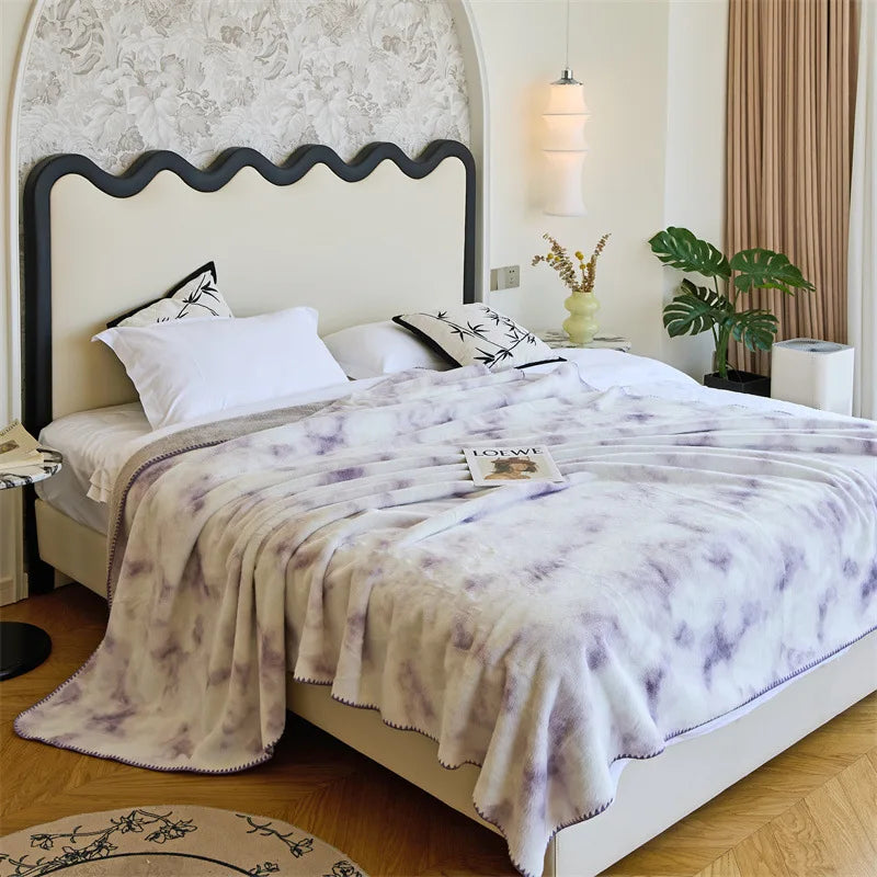 Cyflymder  Luxury Faux Mink Fur Thick Blanket High Quality Cozy Sofa Blanket for Office Nap Skin-Friendly Warm Bed Decoration for Winter