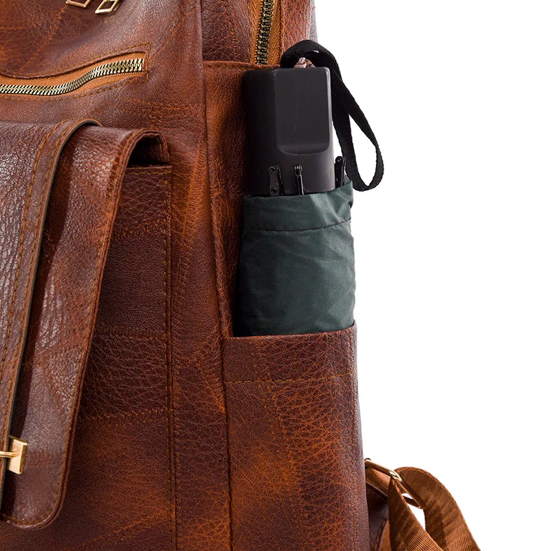 Cyflymder  Vintage Women's Bag Large Capacity Leather Daily Commute Travel Women's Backpack Shopping Fashion Designer School Bags Travel