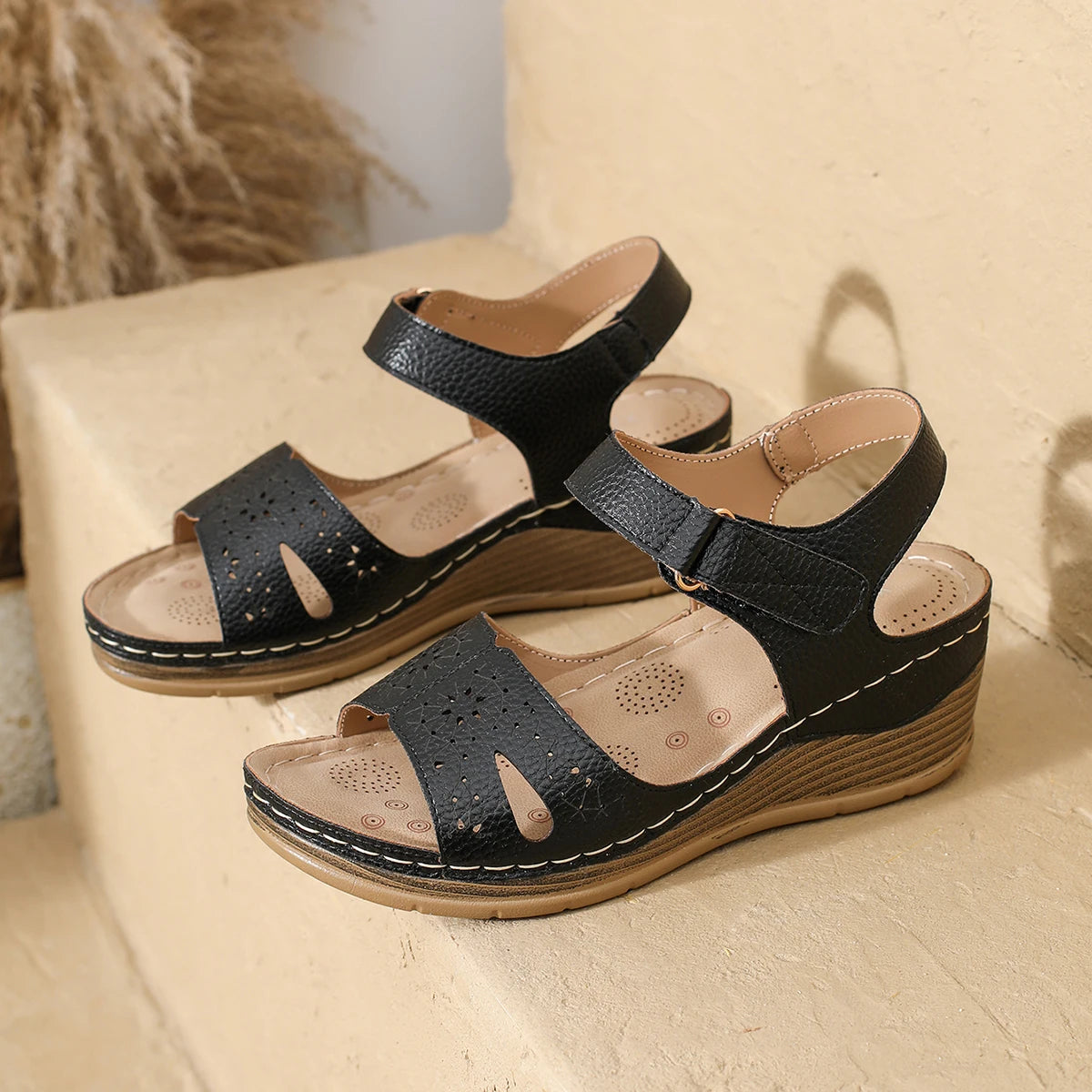 Cyflymder  Women's Comfortable Dressy Flats Sandals Open Toe One Band Casual Walking Sandals for Summer